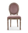 Lot de 2 chaises Louis XVI bois patiné & velours rose Versailles - 