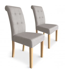 Lot de 2 chaises tissu beige Adam