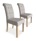 Lot de 2 chaises tissu beige Adam - 