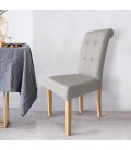 Lot de 2 chaises tissu beige Adam - 