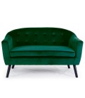 Canapé 2 places scandinave velours vert Fidely - 