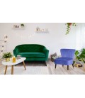 Canapé 2 places scandinave velours vert Fidely - 