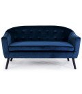 Canapé 3 places scandinave velours bleu Fidely - 