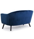 Canapé 3 places scandinave velours bleu Fidely - 