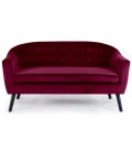 Canapé 3 places scandinave velours bordeaux Fidely - 