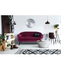 Canapé 3 places scandinave velours bordeaux Fidely - 