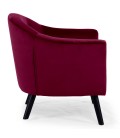 Fauteuil scandinave velours bordeaux Fidely - 