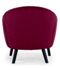 Fauteuil scandinave velours bordeaux Fidely - 