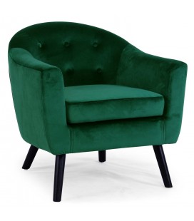 Fauteuil scandinave velours vert Fidely