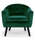 Fauteuil scandinave velours vert Fidely - 