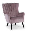 Fauteuil scandinave vidal en velours rose Manchester - 