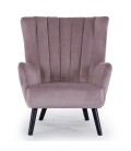 Fauteuil scandinave vidal en velours rose Manchester - 