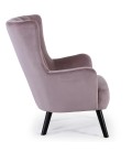 Fauteuil scandinave vidal en velours rose Manchester - 