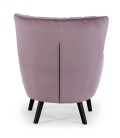 Fauteuil scandinave vidal en velours rose Manchester - 