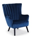 Fauteuil scandinave vidal en velours bleu Manchester - 