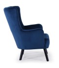 Fauteuil scandinave vidal en velours bleu Manchester - 