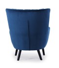 Fauteuil scandinave vidal en velours bleu Manchester - 