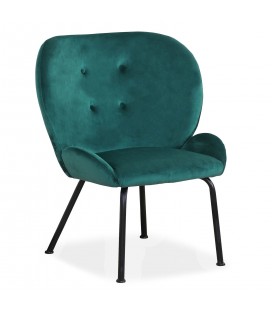 Fauteuil coco velours vert Belvide