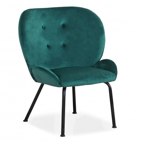 Fauteuil coco velours vert Belvide - 