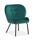 Fauteuil coco velours vert Belvide - 