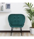 Fauteuil coco velours vert Belvide - 