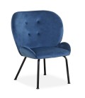 Fauteuil coco velours bleu Belvide - 