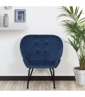 Fauteuil coco velours bleu Belvide - 