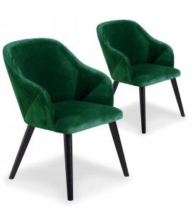 Lot de 2 fauteuils velours vert Biancone