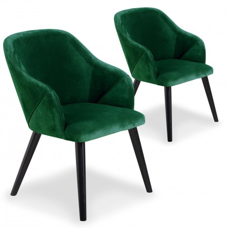 Lot de 2 fauteuils velours vert Biancone - 