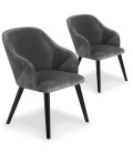 Lot de 2 fauteuils velours gris Biancone - 