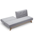 Canapé convertible clic-clac scandinave gris clair Yazu - 