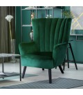 Fauteuil scandinave en velours vert Manchester - 