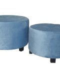 Set de 3 poufs velours bleu Rondeo - 