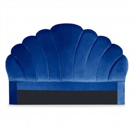 Tête de lit 160 cm velours bleu Ariel - 