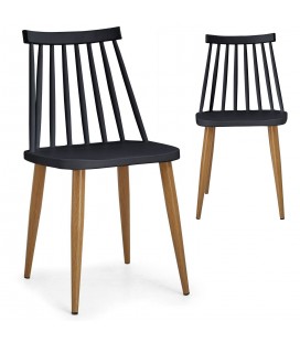 Lot de 2 chaises scandinaves noir Deauville