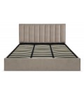 Lit coffre + sommier velours taupe 180cm Dreamy - 