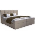 Lit-coffre avec matelas et sur-matelas 180x200cm tissu beige Mumbai - 