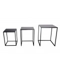 Ensemble de 3 tables basses gigognes métal noir Pintery - 