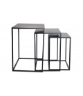 Ensemble de 3 tables basses gigognes métal noir Pintery - 