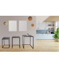 Ensemble de 3 tables basses gigognes métal noir Pintery - 