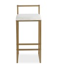 Tabouret de bar en métal doré et velours crème Andrea - 