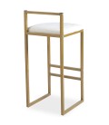 Tabouret de bar en métal doré et velours crème Andrea - 