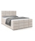 Lit boxspring avec matelas et sur-matelas inclus 160x200cm velours beige Posty - 