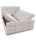 Lit boxspring avec matelas et sur-matelas inclus 160x200cm velours beige Posty - 