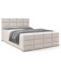 Lit boxspring avec matelas et sur-matelas inclus 180x200cm velours beige Posty - 