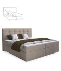 Lit-coffre avec matelas et sur-matelas 180x200cm tissu beige Mumbai - 