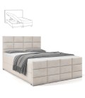 Lit boxspring avec matelas et sur-matelas inclus 160x200cm velours beige Posty - 