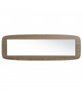 Miroir rectangulaire arrondi 120x40 cm effet bois texturé chêne vieilli - MANADO