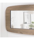 Miroir rectangulaire arrondi 120x40 cm effet bois texturé chêne vieilli - MANADO