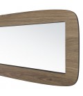 Miroir rectangulaire arrondi 120x40 cm effet bois texturé chêne vieilli - MANADO